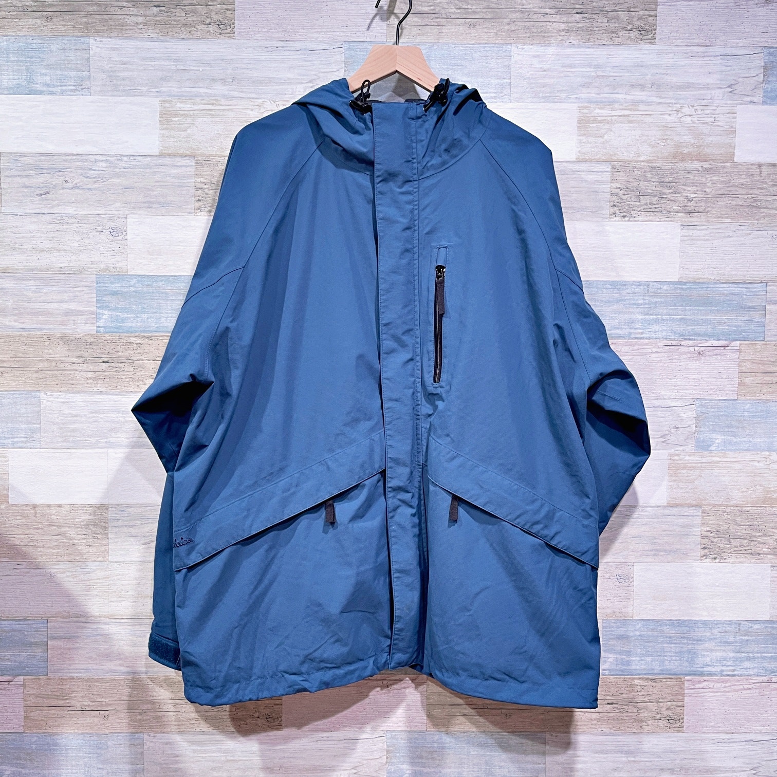 Cabelas Nylon Gore-Tex Jacket Blue Hooded Full Zip Mesh Lined Mens Xxl 2xl